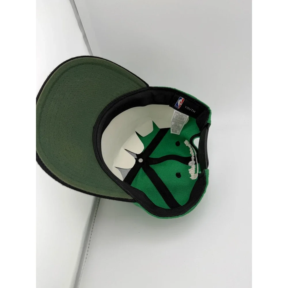 NBA Boston Celtics Youth Snapback Hat Green Black Script‎ Logo Adjustable Cap